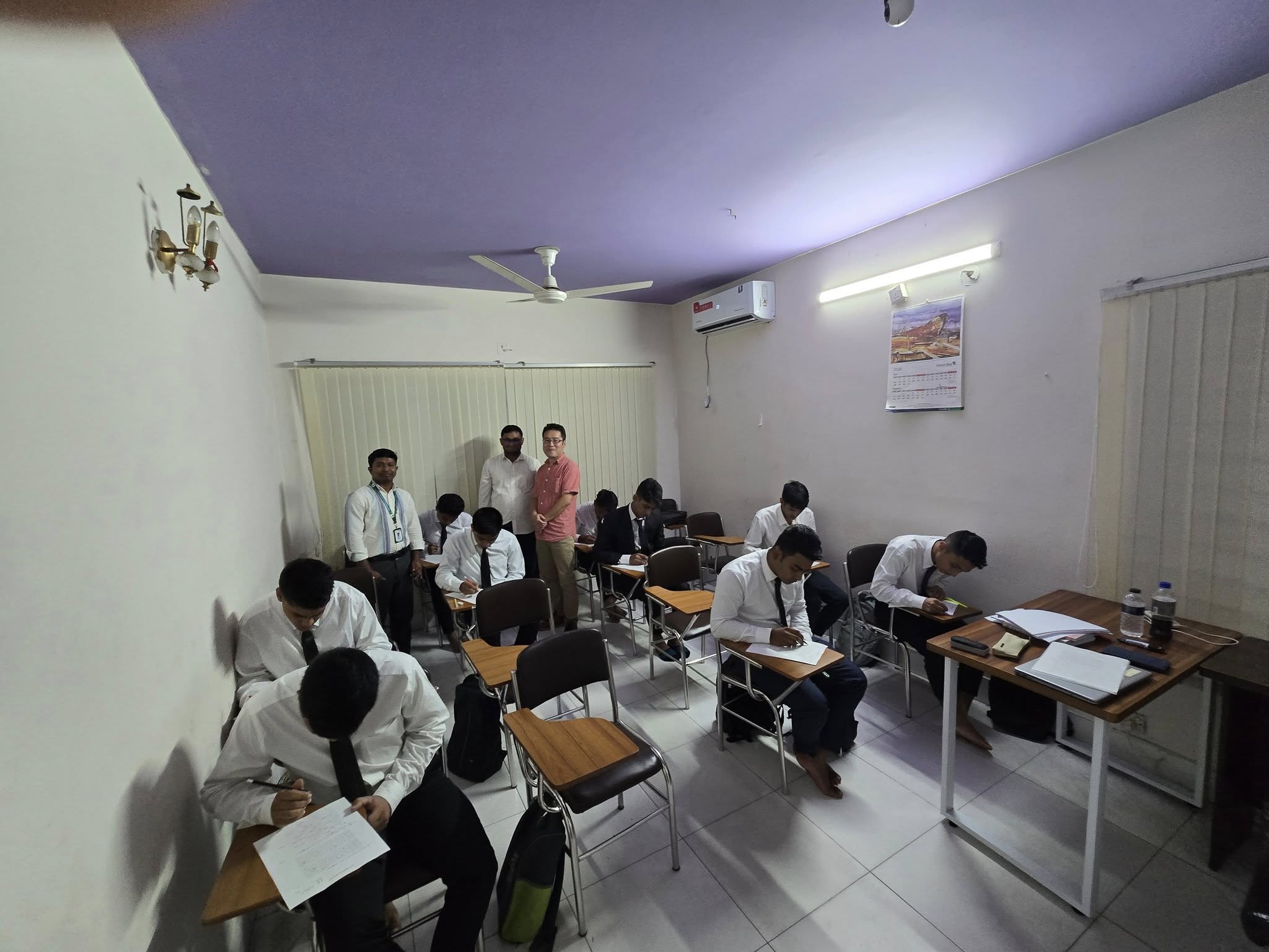 Students actively learning in Japanese language class